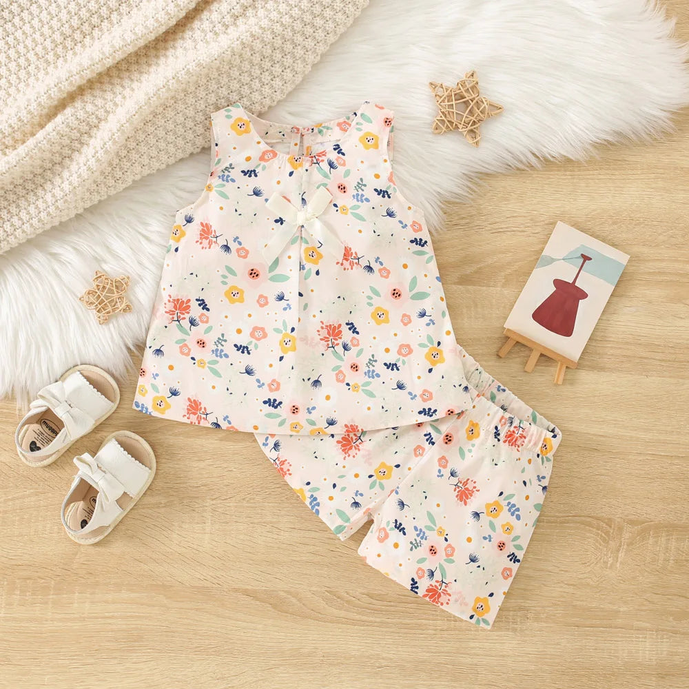 Floral Sleeveless Top & Shorts Set (Girls)