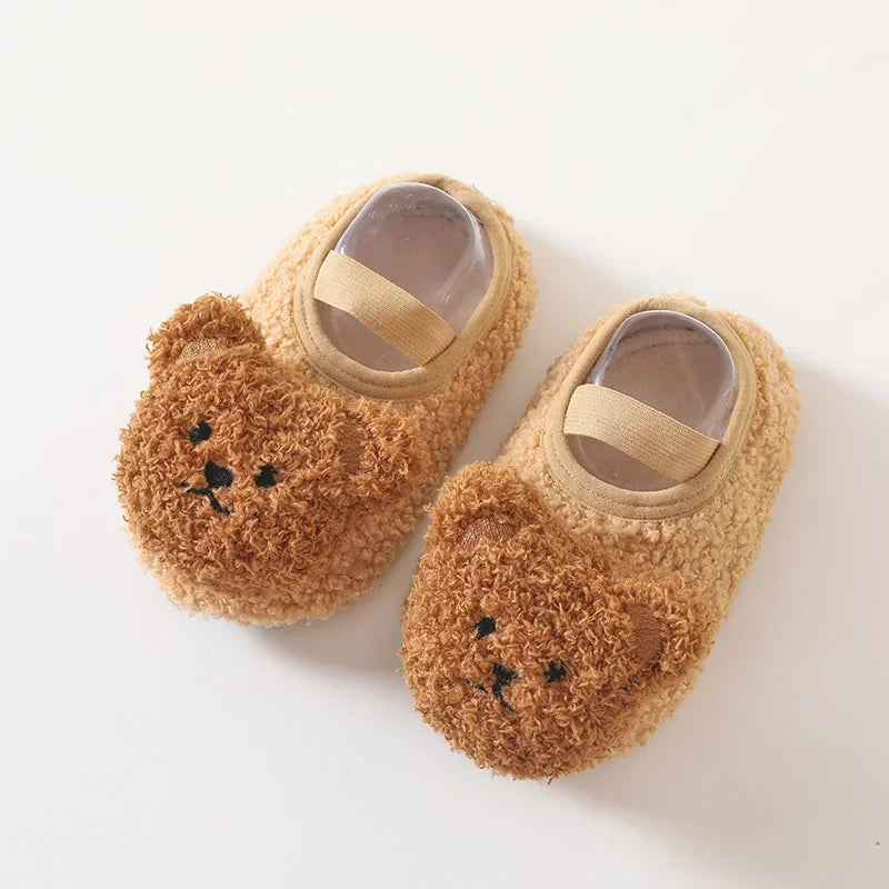 Cartoon Bear Baby Shoes Thick Warm Newborn Shoes