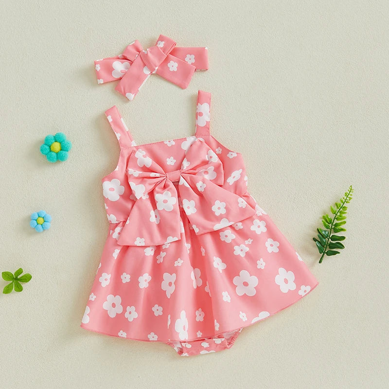 Toddler Floral Print Sleeveless Romper