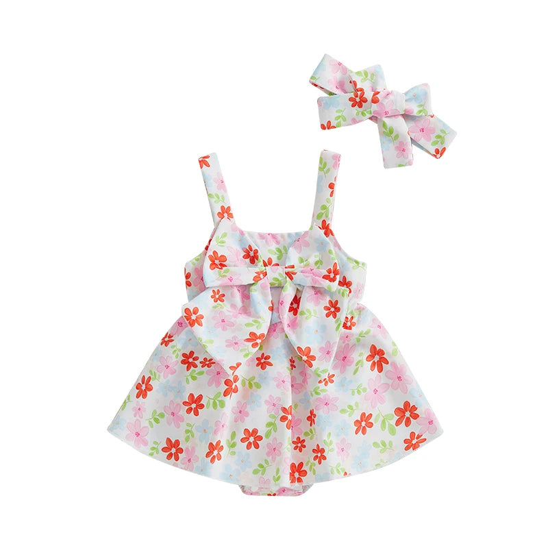 Toddler Floral Print Sleeveless Romper