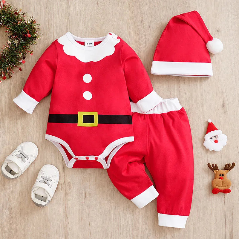Santa Red Unisex Baby Outfit Set