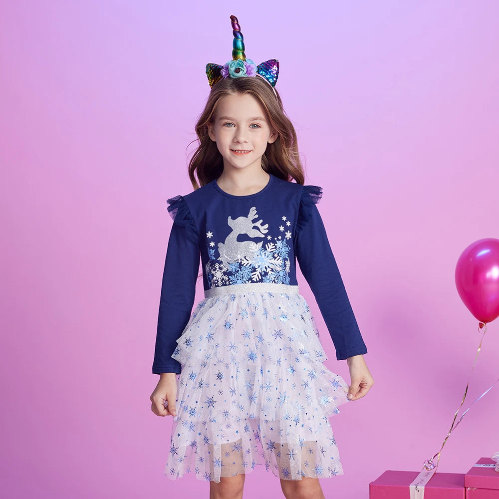 Starry Night Christmas Kids Dress