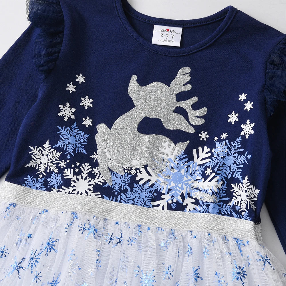 Starry Night Christmas Kids Dress