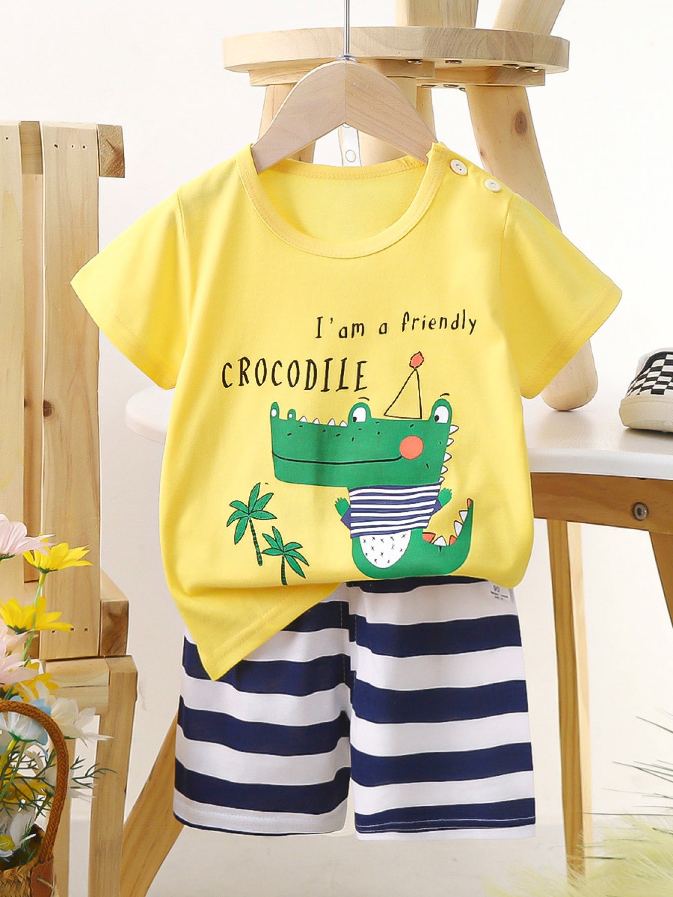 Children's Cotton T-Shirt and Shorts - 4 Sets