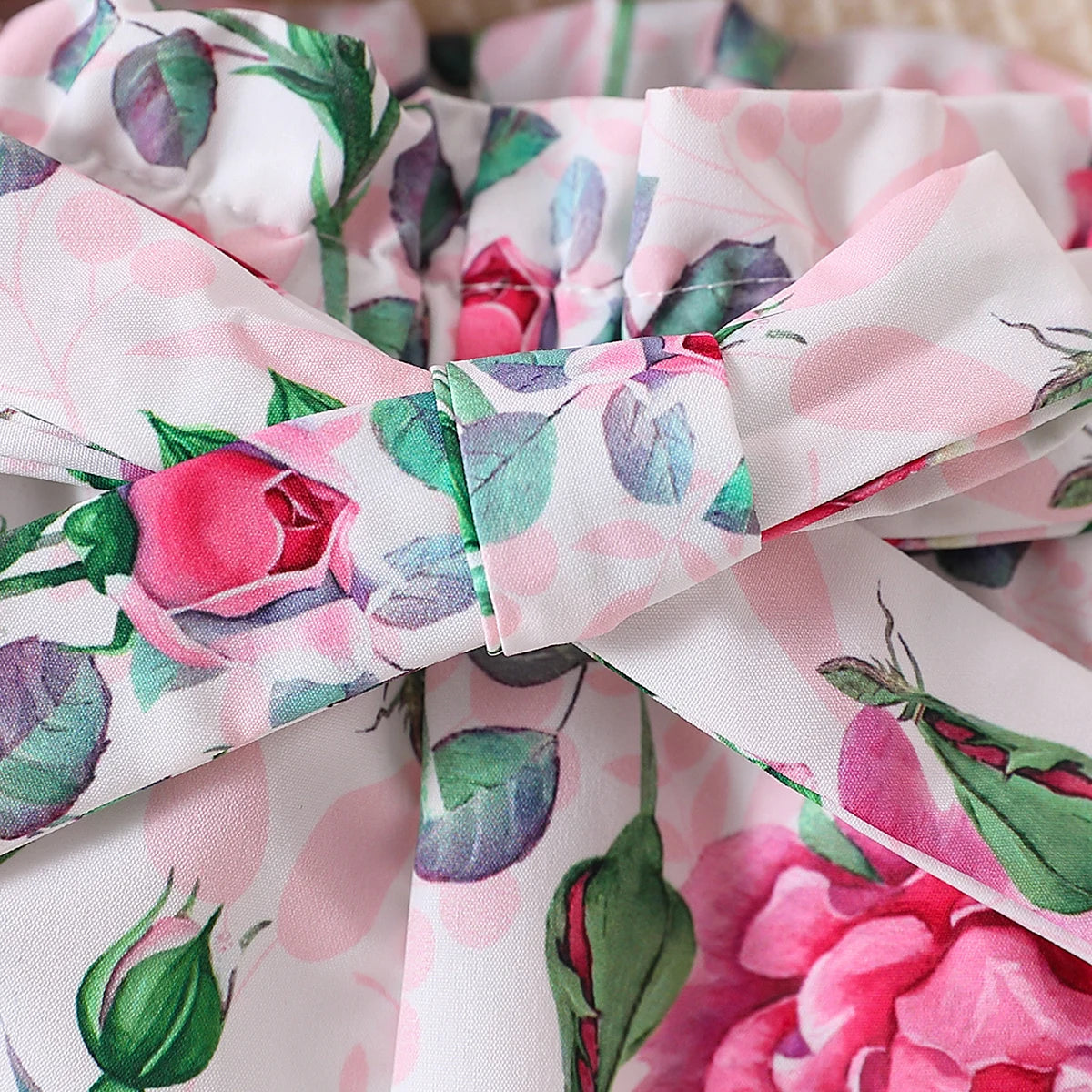 2PCS Girls Summer Off-Shoulder Top & Floral Shorts Set