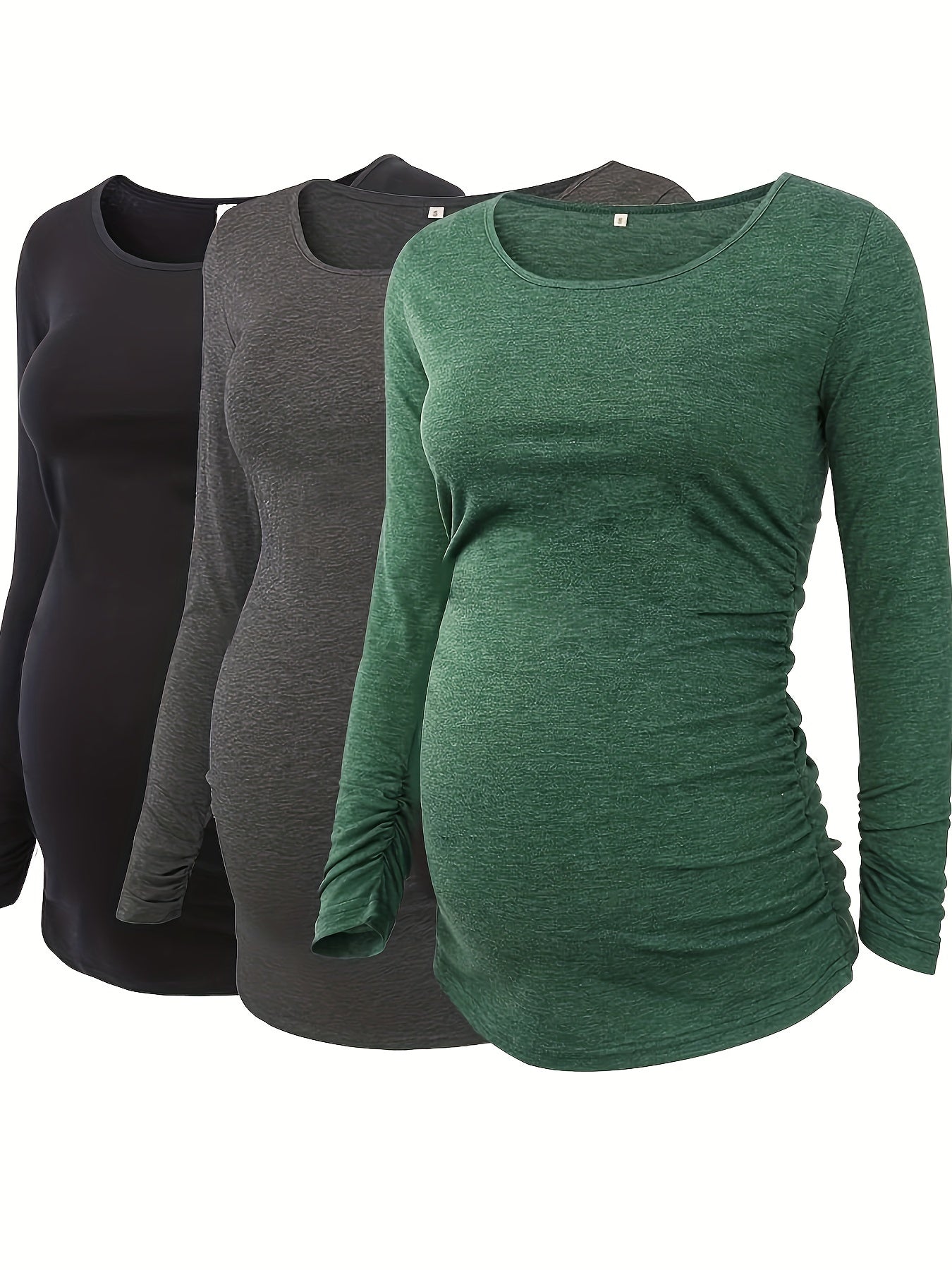 3Pack Women's Maternity Tunic Tops Long Sleeve