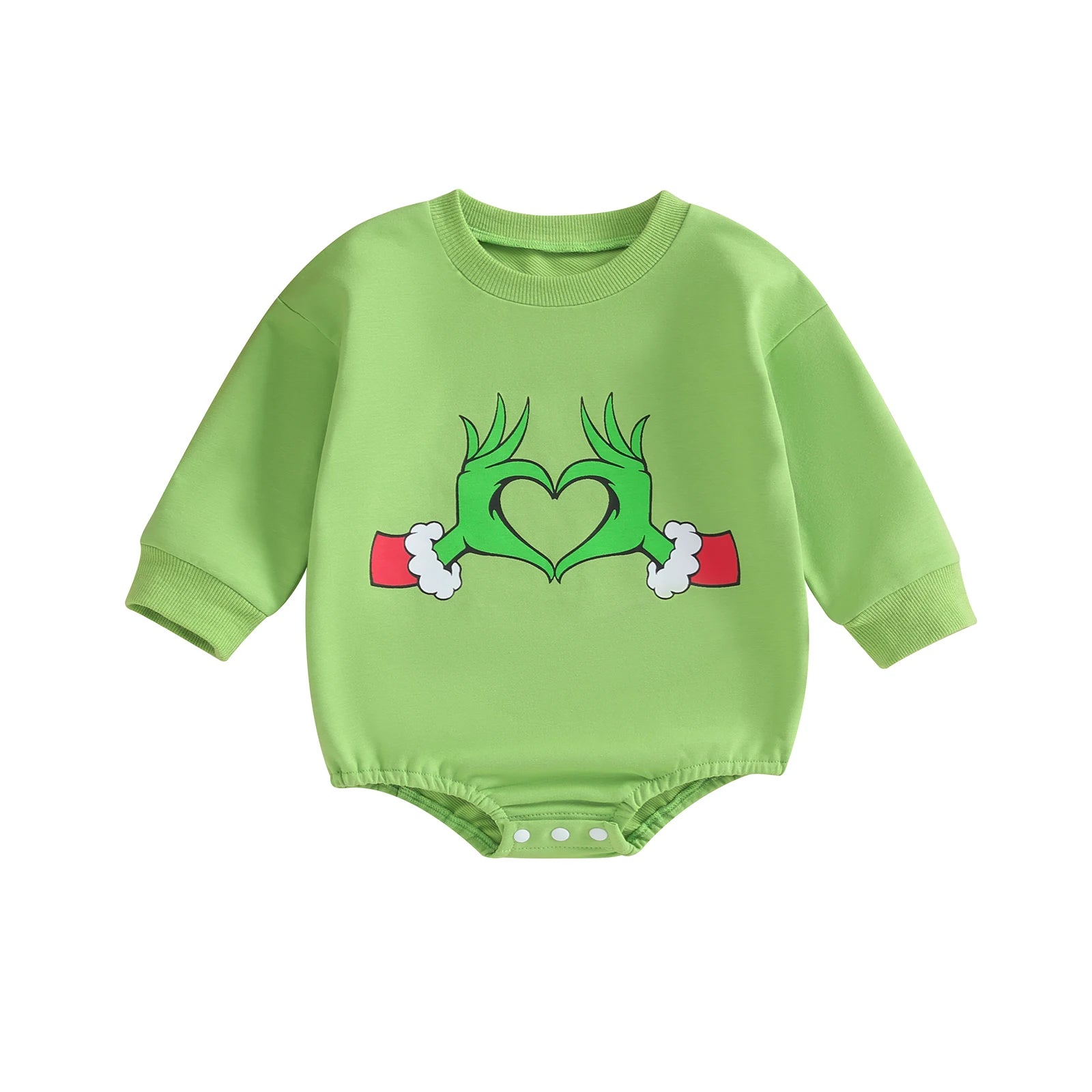 Baby Grinch Long Sleeve Romper