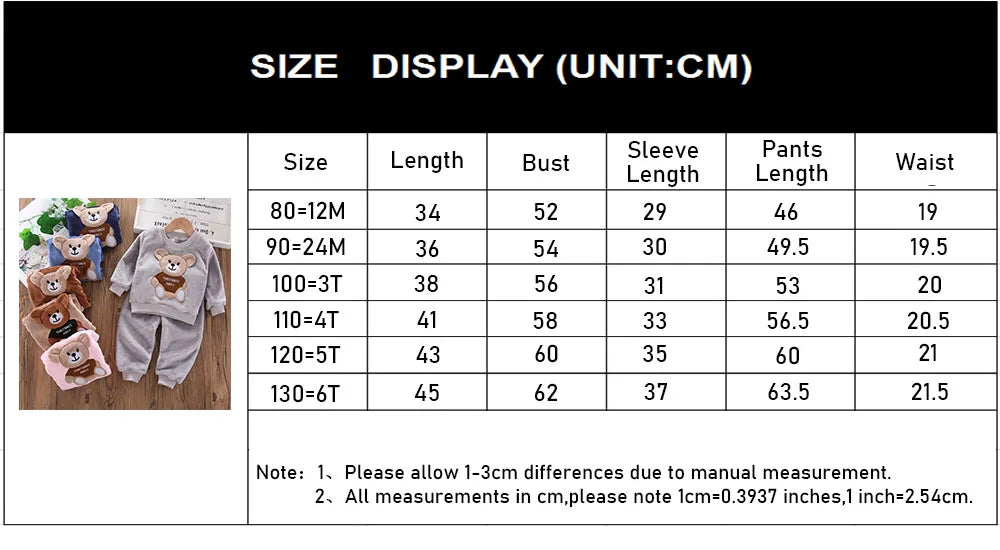 Cartoon Bear Winter Homewear Set