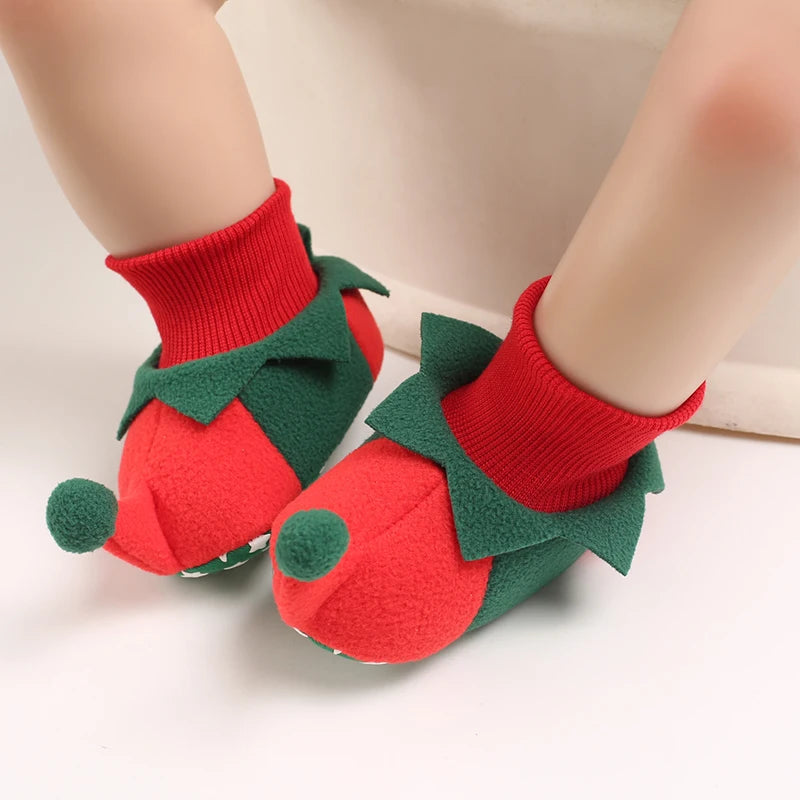 Christmas Cotton Baby Walking Shoes