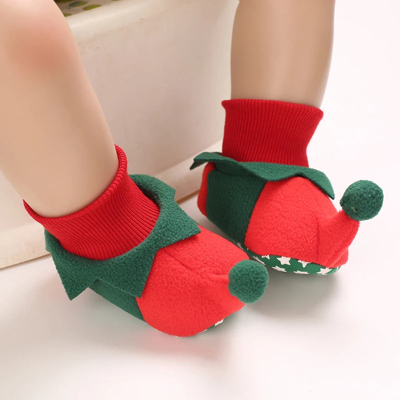 Christmas Cotton Baby Walking Shoes