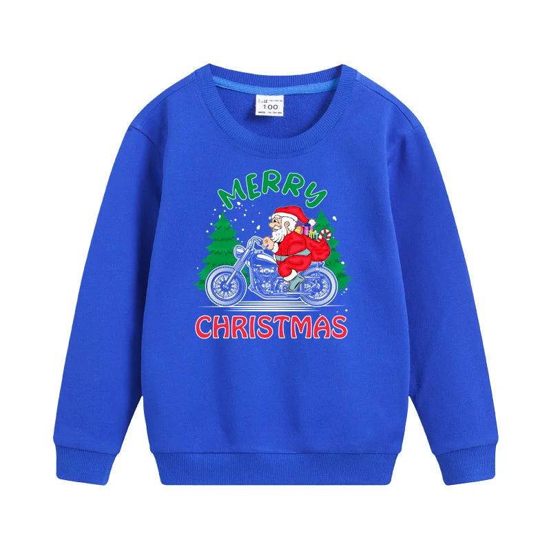 Christmas Santa Print Kids Hoodie Sweatshirt