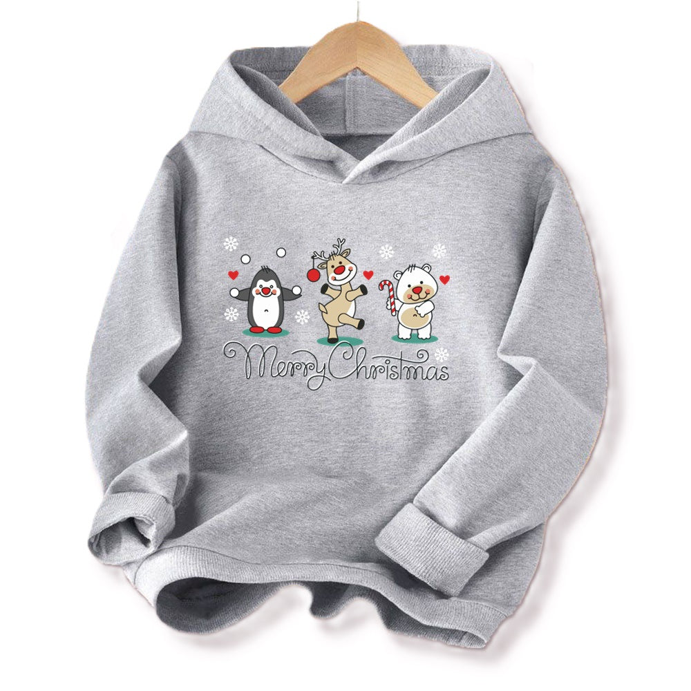 Festive Christmas Animals Kids Hoodie