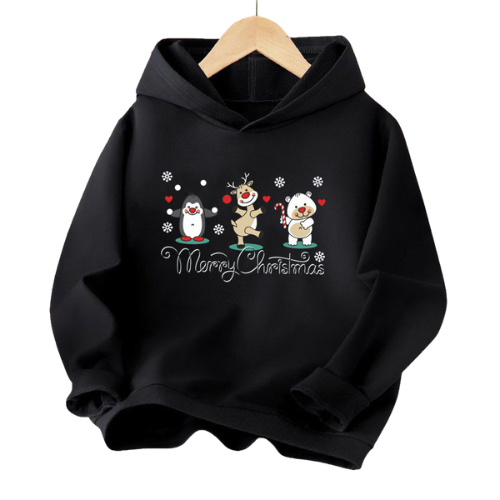 Festive Christmas Animals Kids Hoodie