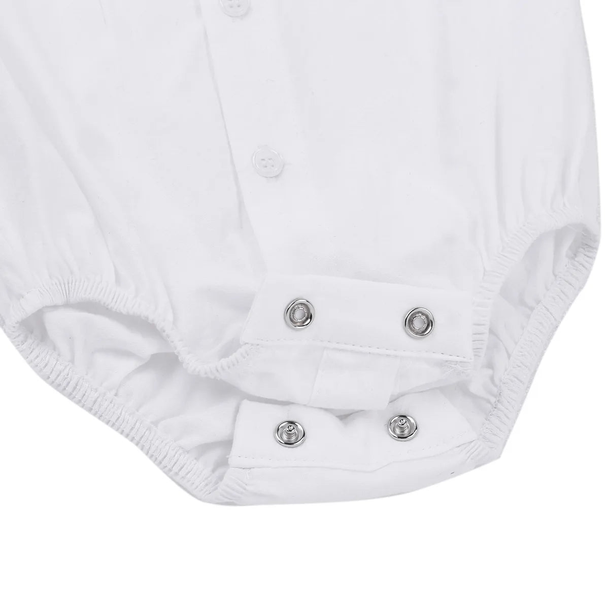 Baby Boy Formal Jumpsuit – White Long Sleeve Wedding Romper