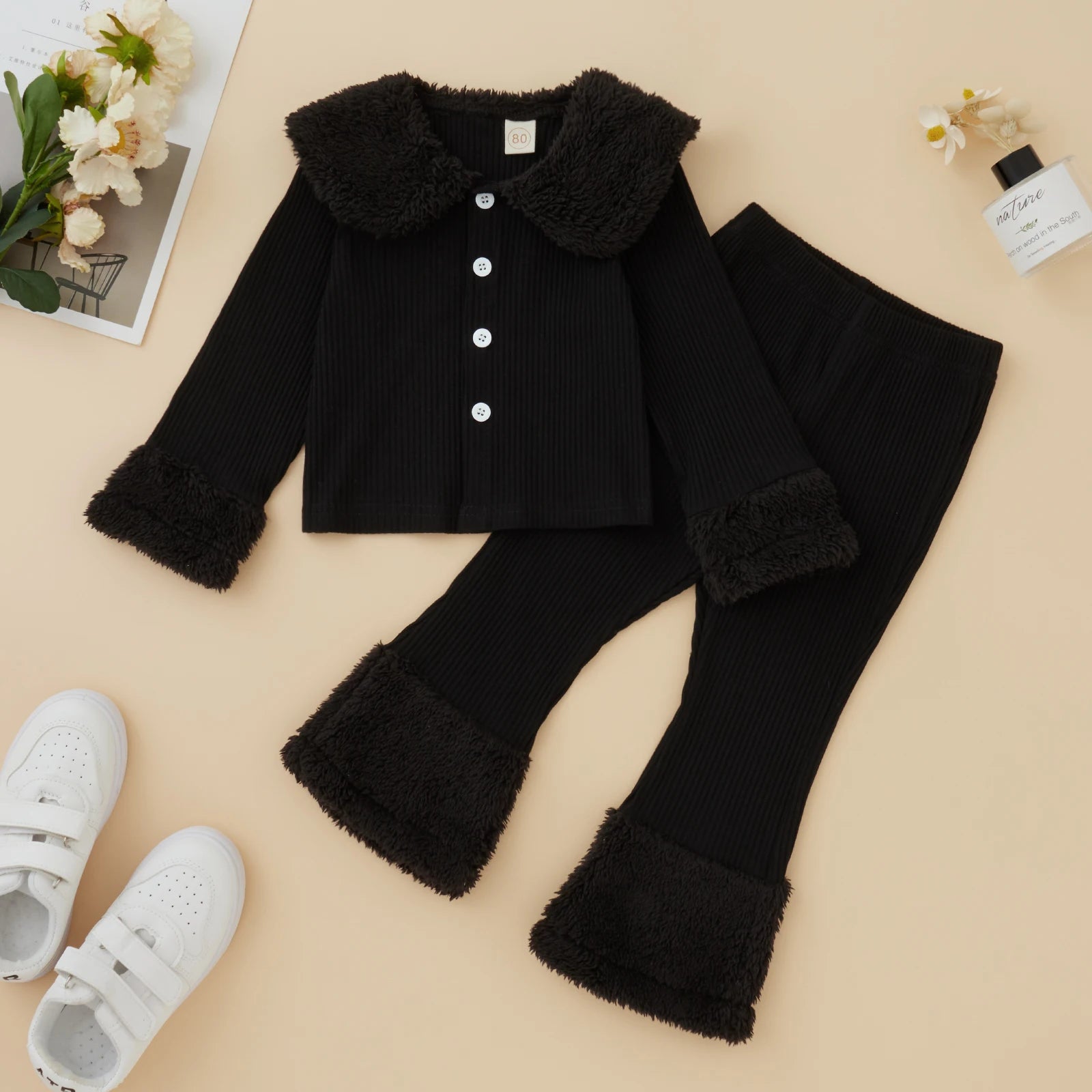 MOMSTAG Baby Girl Casual Autumn Winter Long Sleeved Jacket + Pant