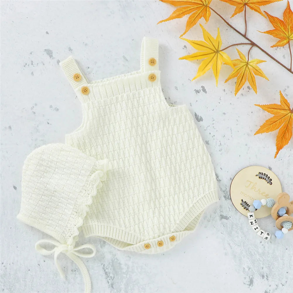 2Pcs Set Baby Knitted Romper Set