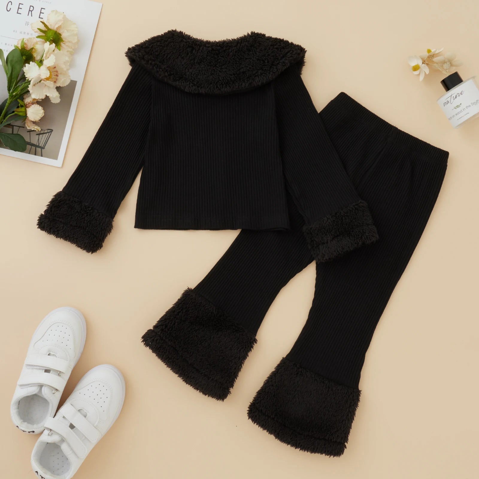 MOMSTAG Baby Girl Casual Autumn Winter Long Sleeved Jacket + Pant