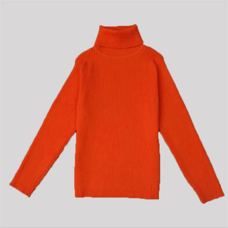 Pure Cotton Girls Turtleneck Sweater