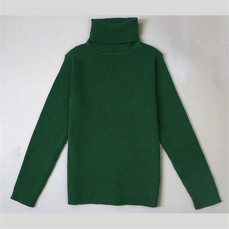Pure Cotton Girls Turtleneck Sweater