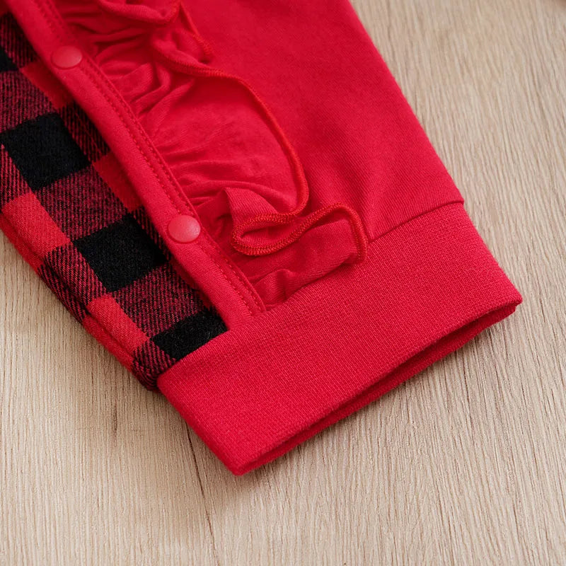 Newborn Santa Print Baby Jumpsuit