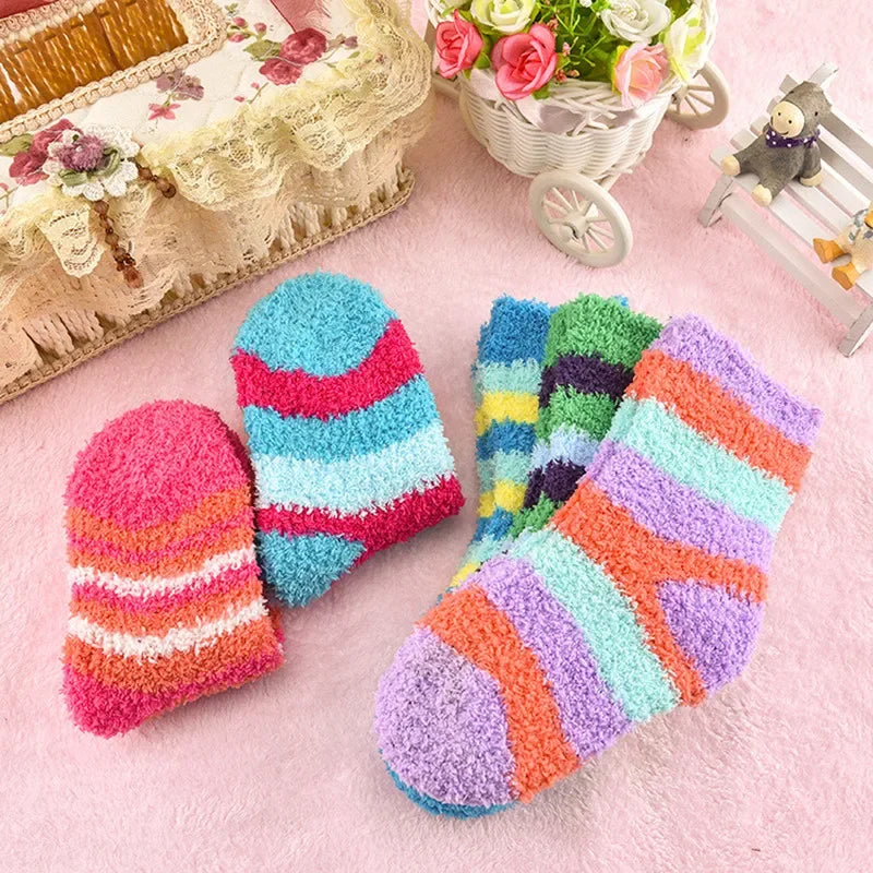 5 Pairs Baby Winter Fleece Socks 0-2Y