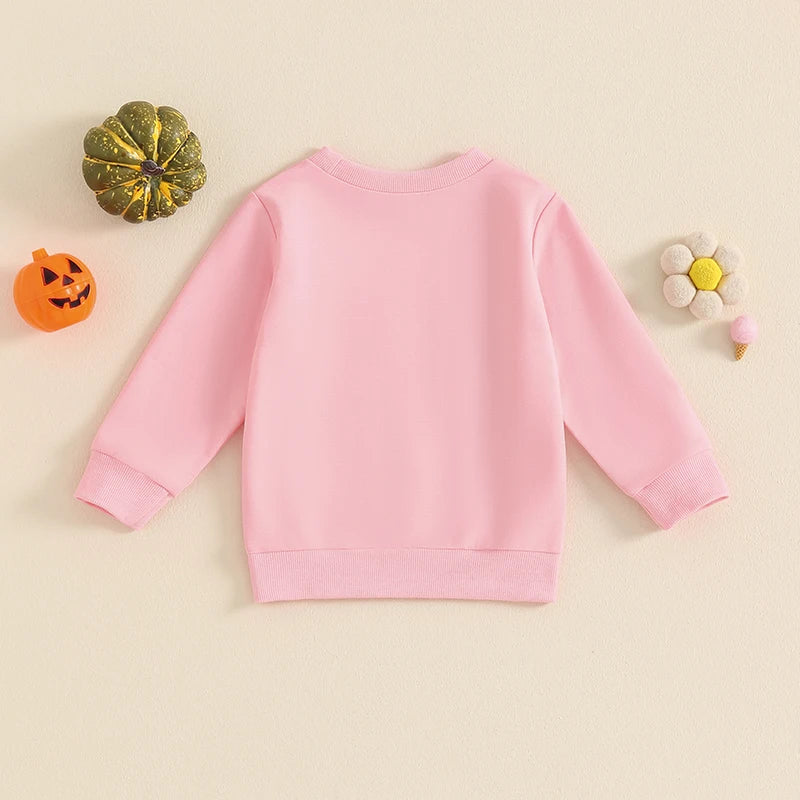 Pumpkin Embroidery Halloween Sweatshirts for Boys and Girls