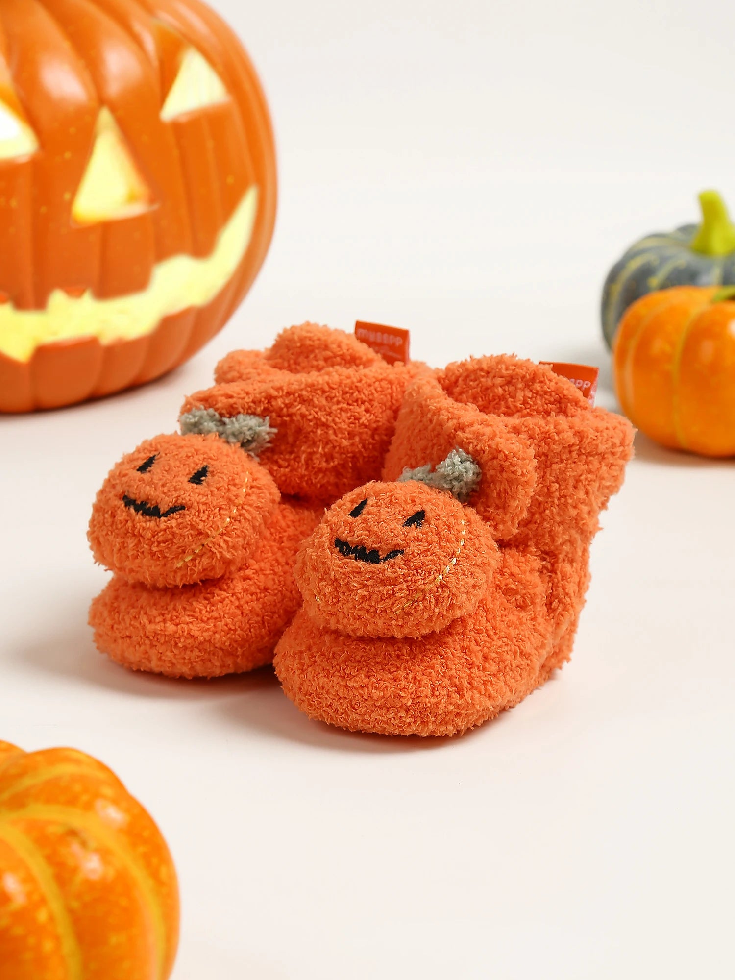 Halloween Pumpkin Baby Booties Newborn Crib Sock Shoes