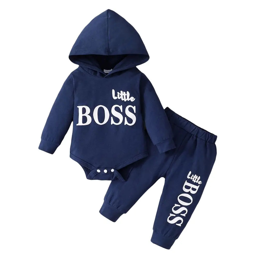 Baby Boy Funny Cotton Hooded Outfit Set