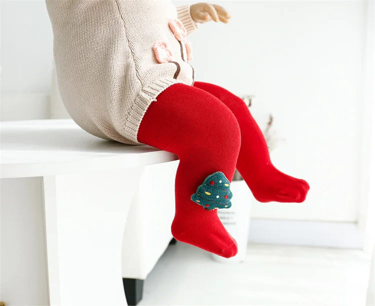 Christmas Cotton Baby Tights for Girls