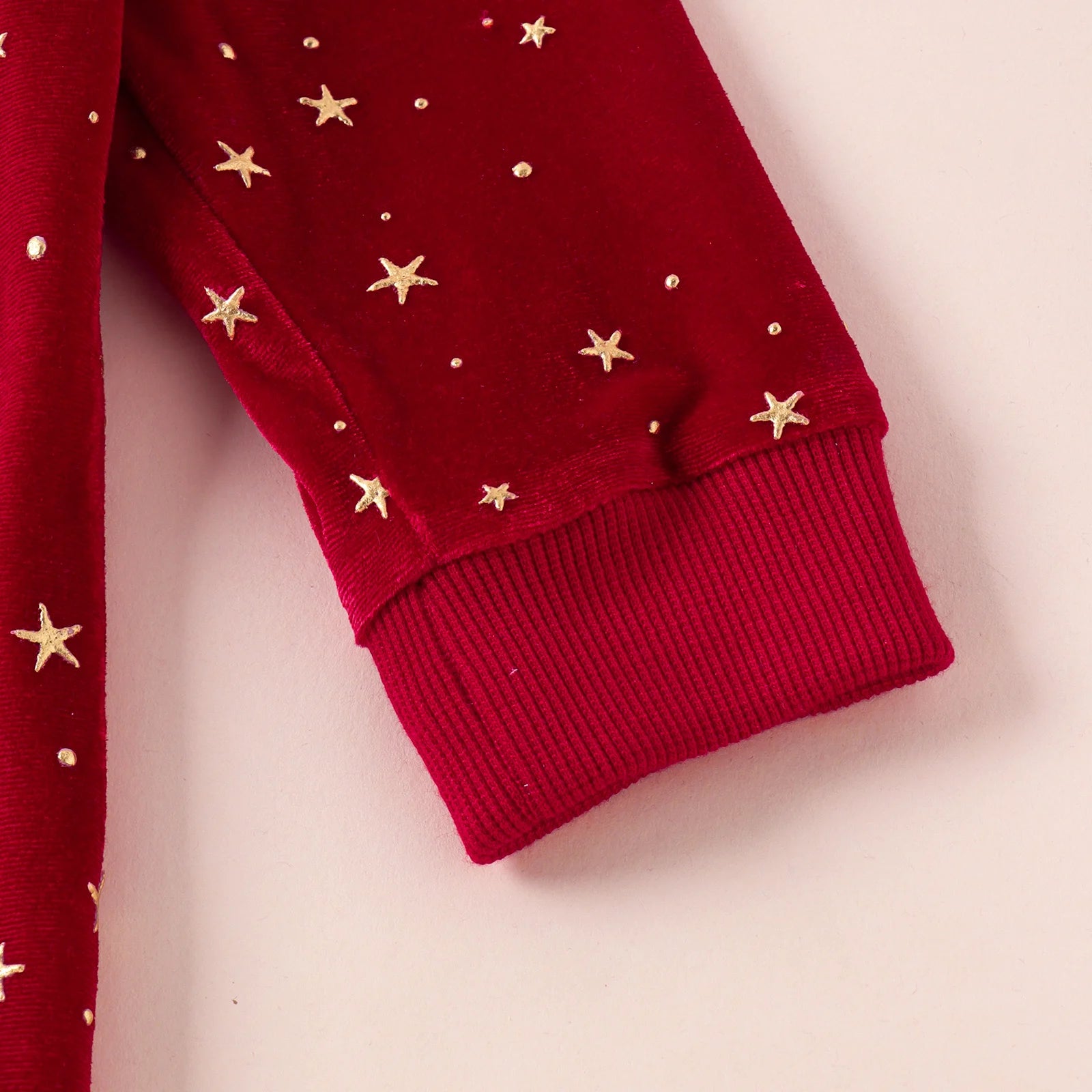 Sweet Red Velvet Christmas Jumpsuit for Baby Girls