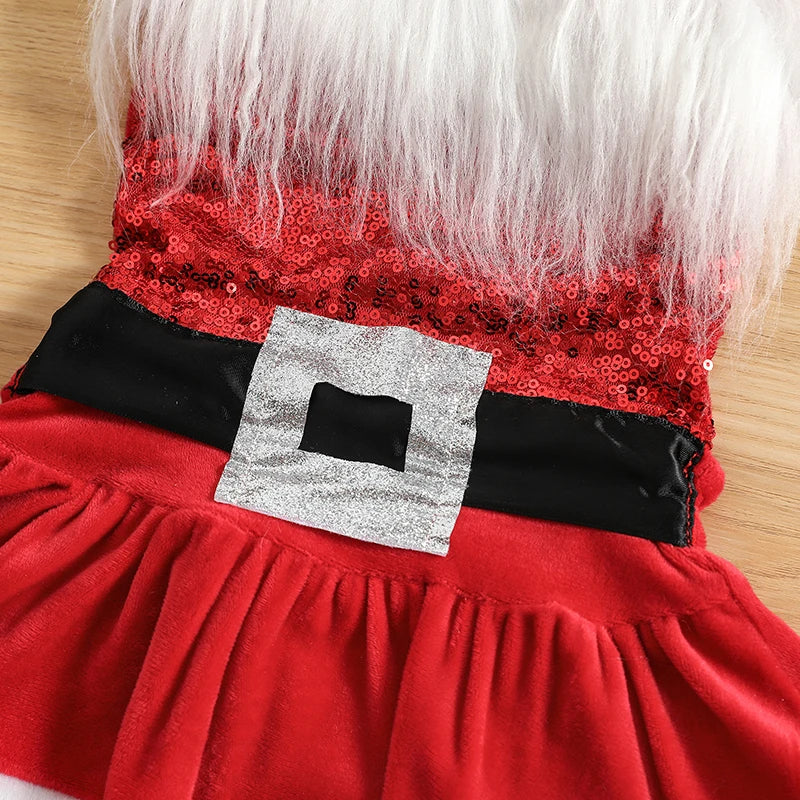 Baby Girl Santa Tulle Party Dress + Hat