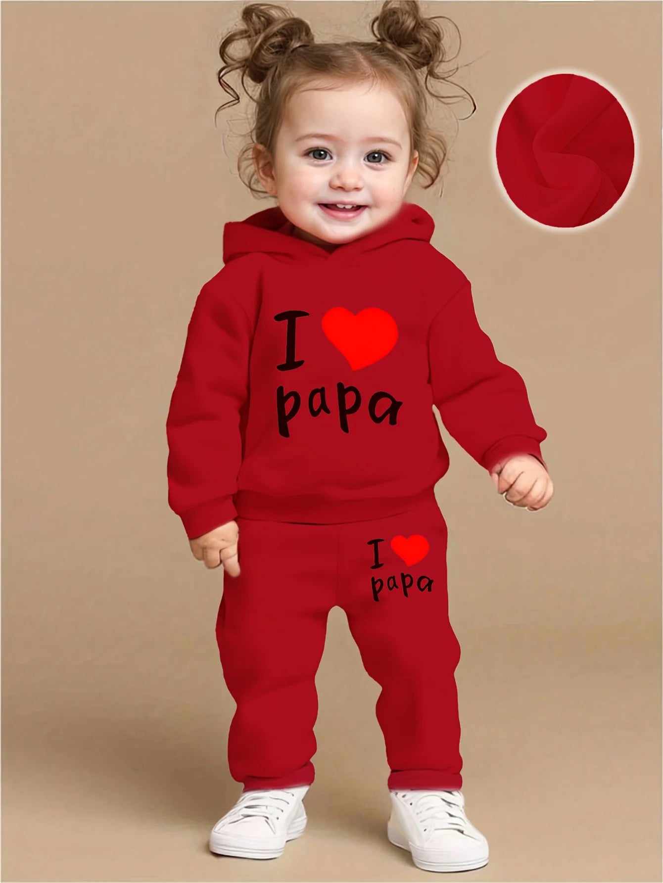 I Love Papa  Girls Hoodie Pants Set