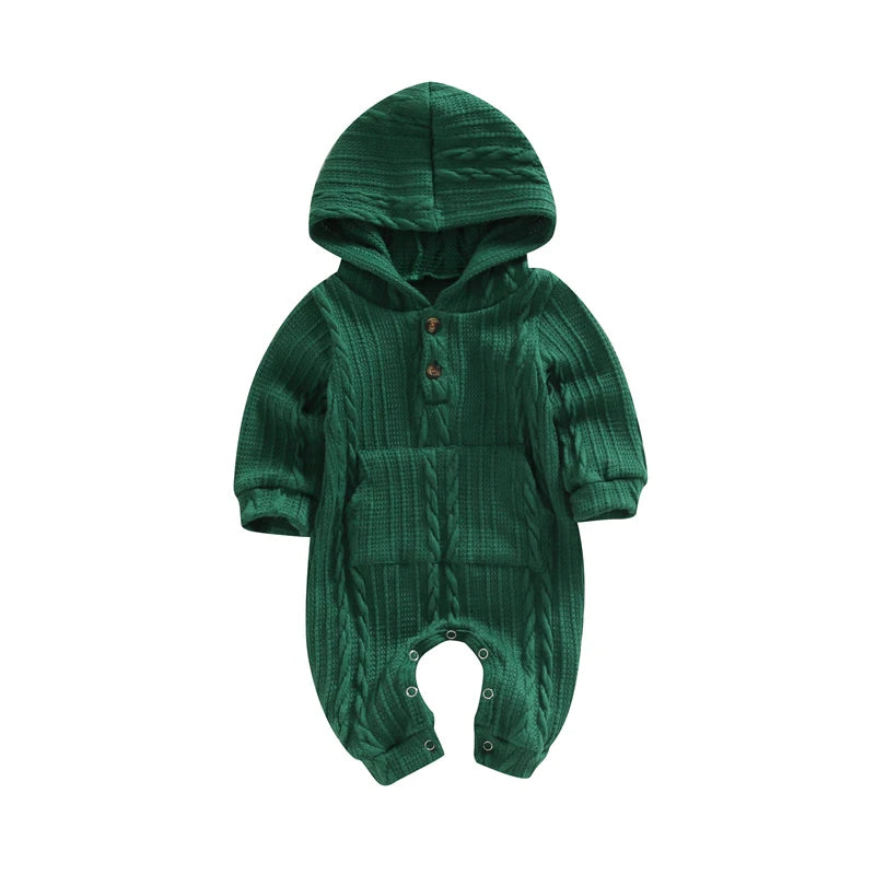 MOMSTAG Toddler Unisex Bodysuit Cozy Winter Warm  Hooded Romper