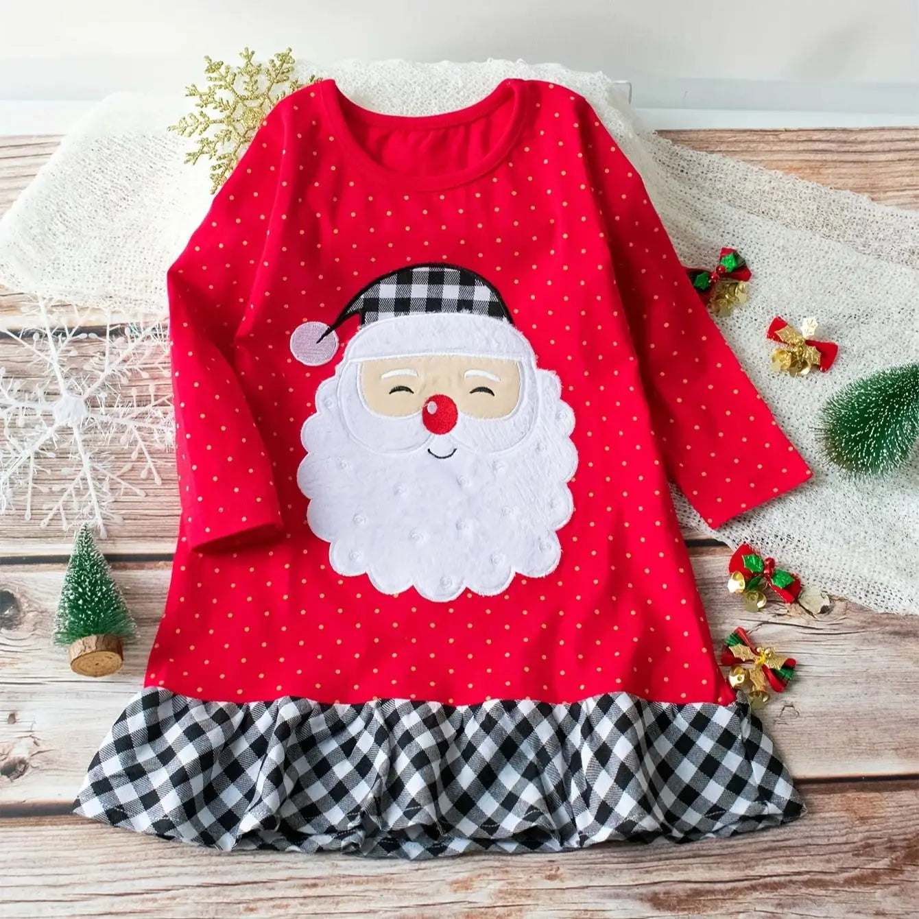 Santa Polka Dot Holiday Dress