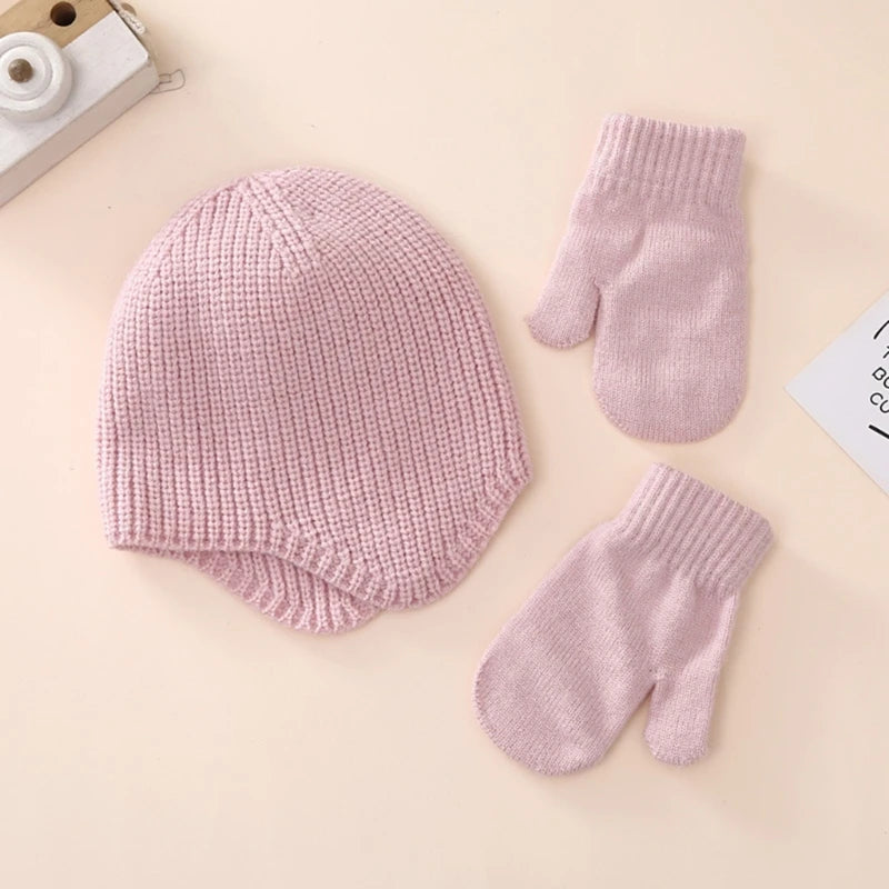 Newborn Beanie Hat Mitten Set