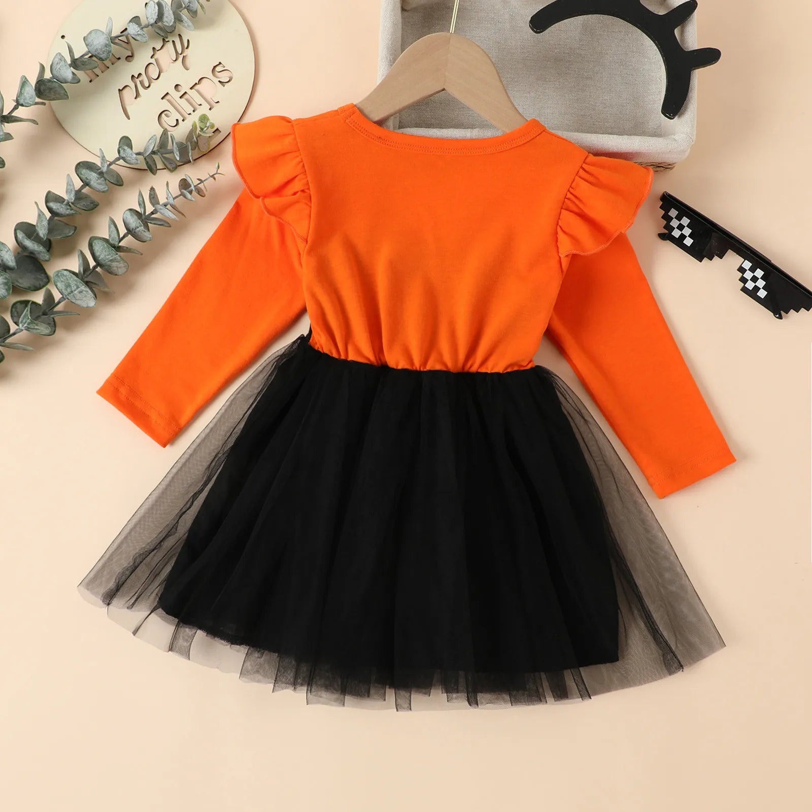 Halloween Black Cat dress for Girls