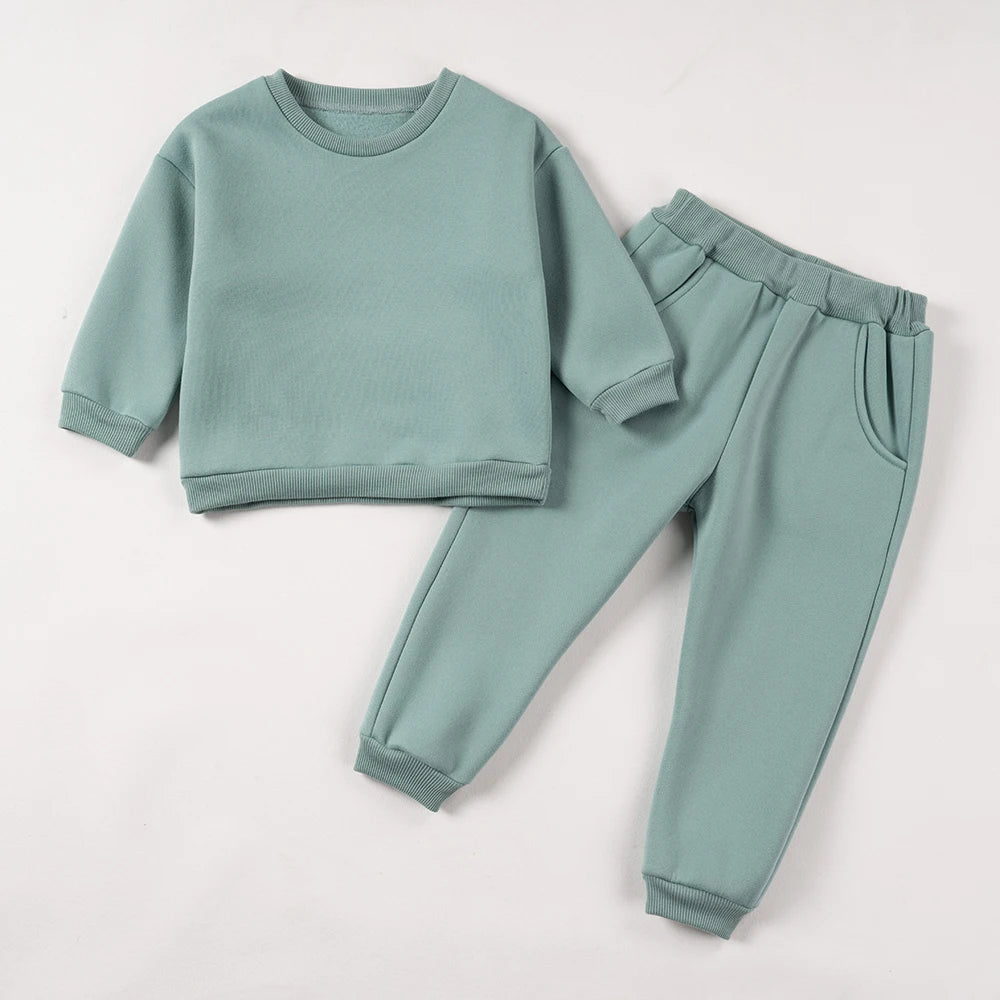 MOMSTAG Toddler Plush 2-Piece Set - Sweatshirt & Pants