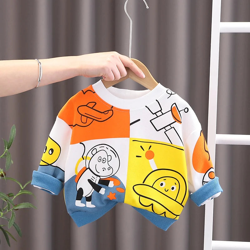 Baby Colorful Cartoon Hoodie Pullover