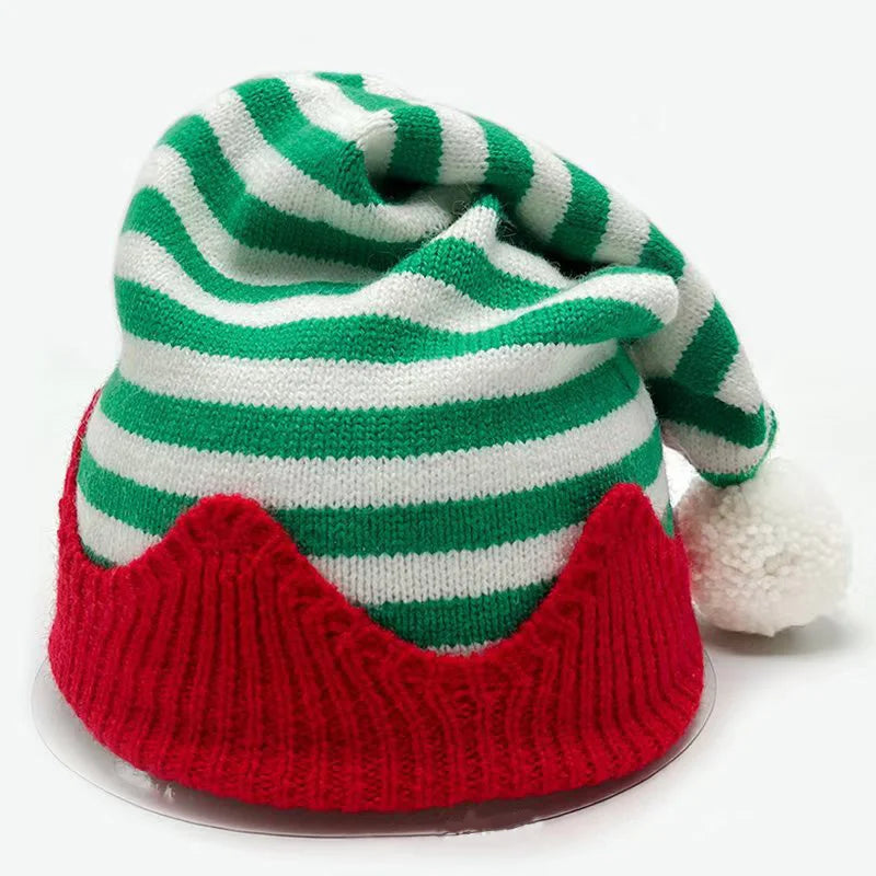 Kids Christmas Striped Elf Hat