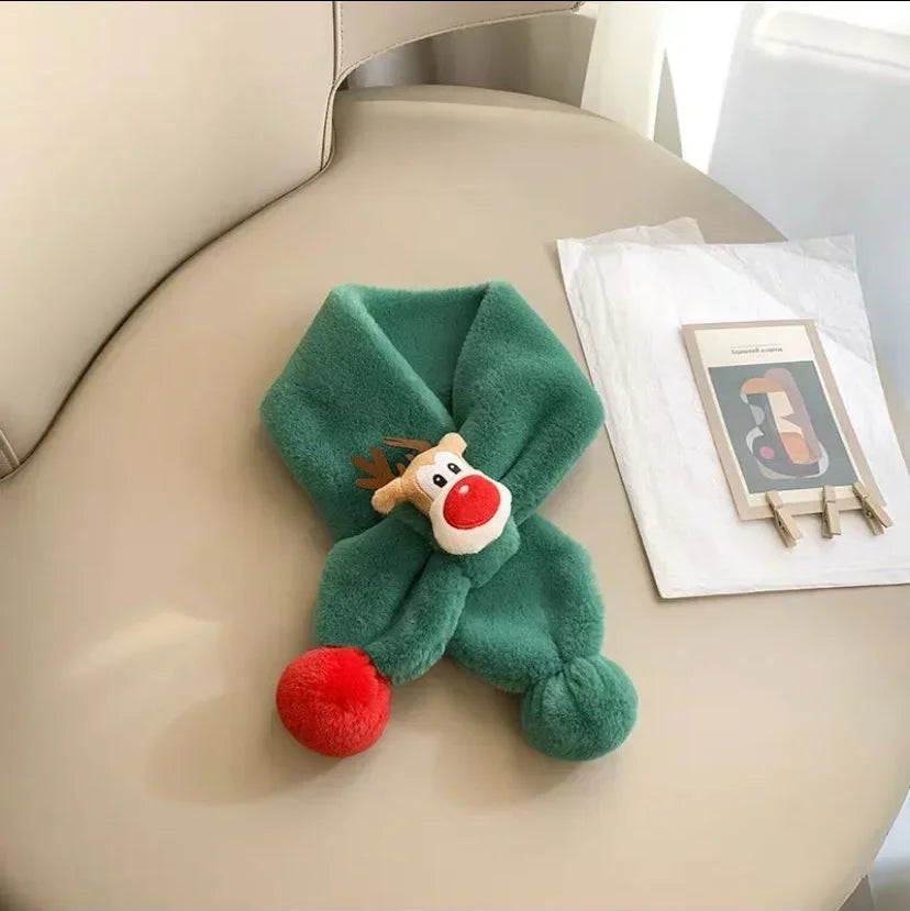Kids Plush Christmas Winter Scarf