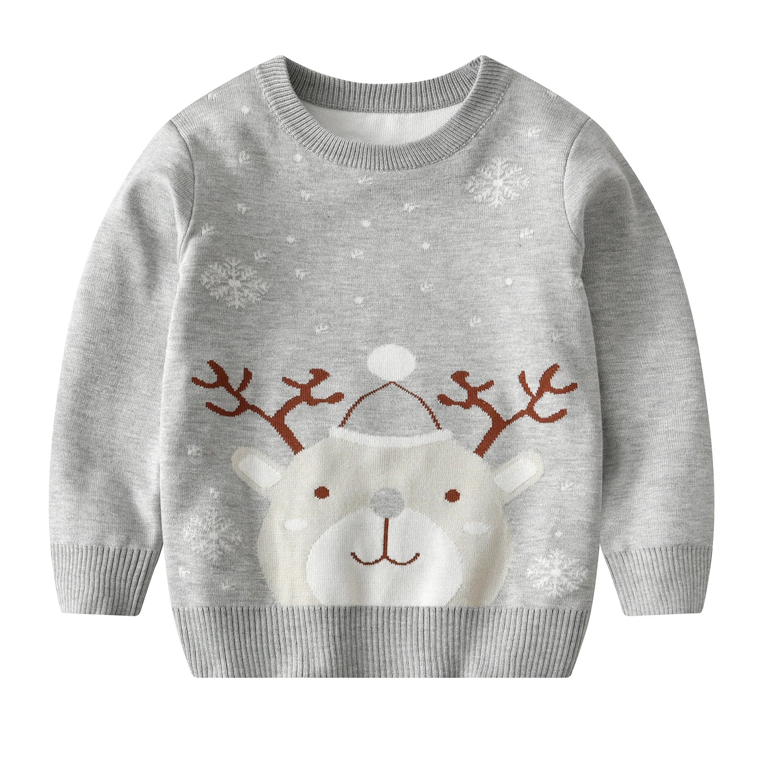 Boys Christmas Premium Snowflake Deer Sweater 3-7Y