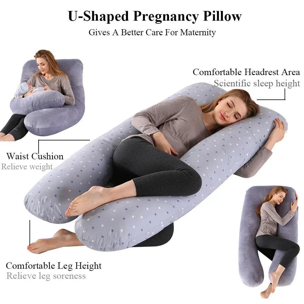 Pregnant Women's U-shaped Cotton Solid Color Pillow