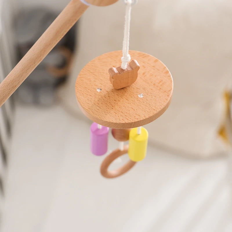 Baby Wooden Montessori Toys - Mobile Crib Bed Bell Musical Rattle Hanging Toys