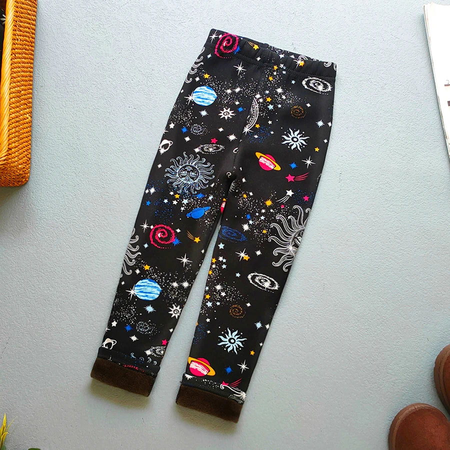 Girls Floral Winter Leggings Pants