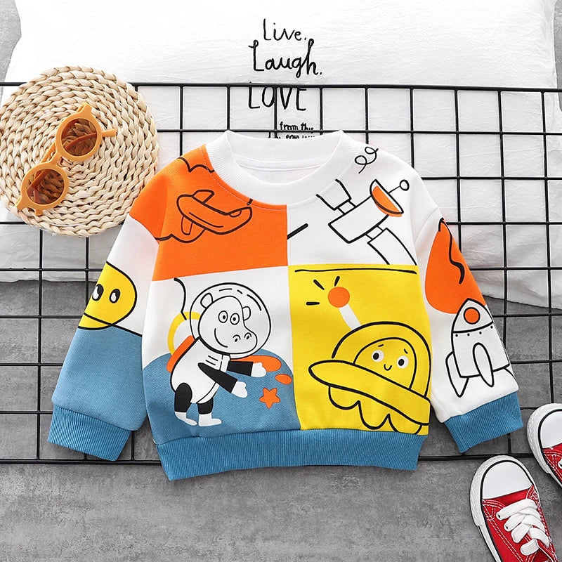 Baby Colorful Cartoon Hoodie Pullover