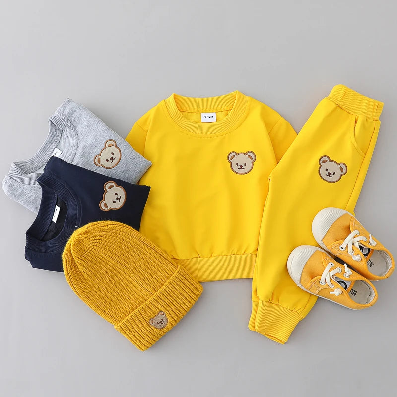 2PCS Children's Round Neck Long Sleeve and Pants