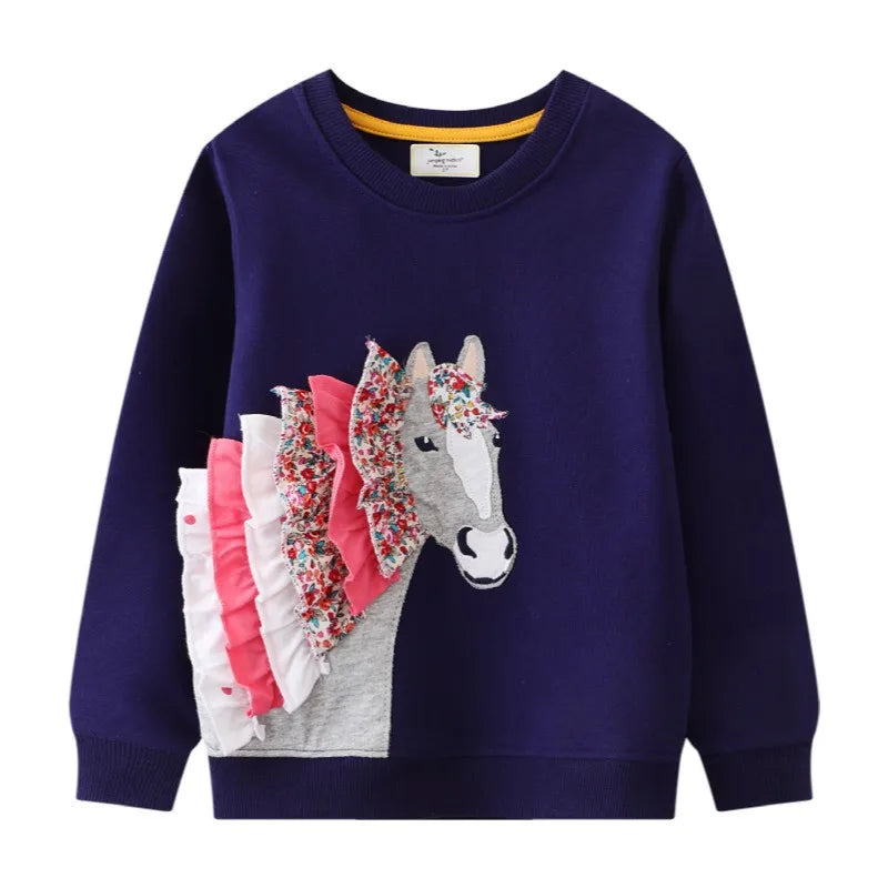 Unicorn Frill Girls Cotton Sweatshirt