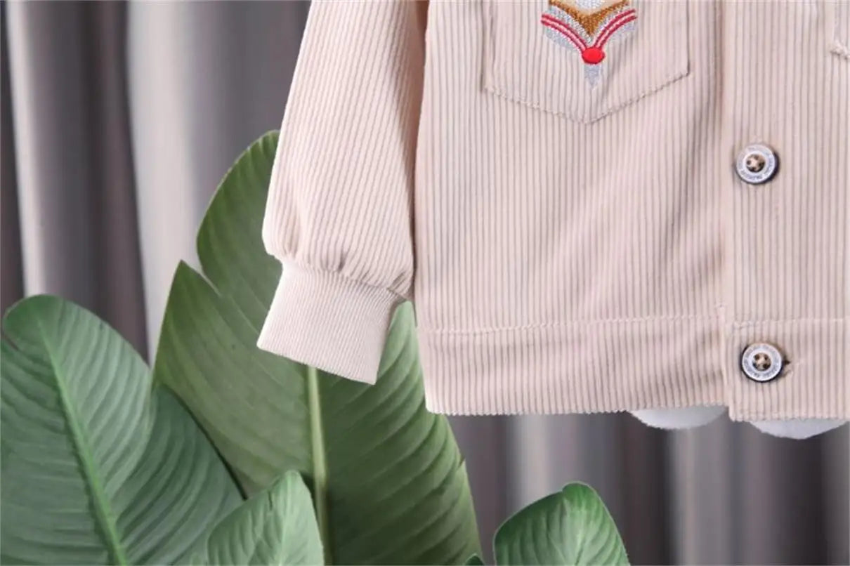 Canvas Autumn Khaki Coat and Pants — Two Piece Outfit