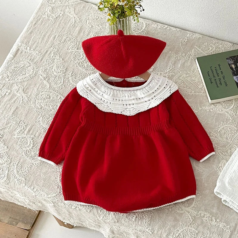 MOMSTAG Baby Girl Red Cute Long Sleeve Sweater