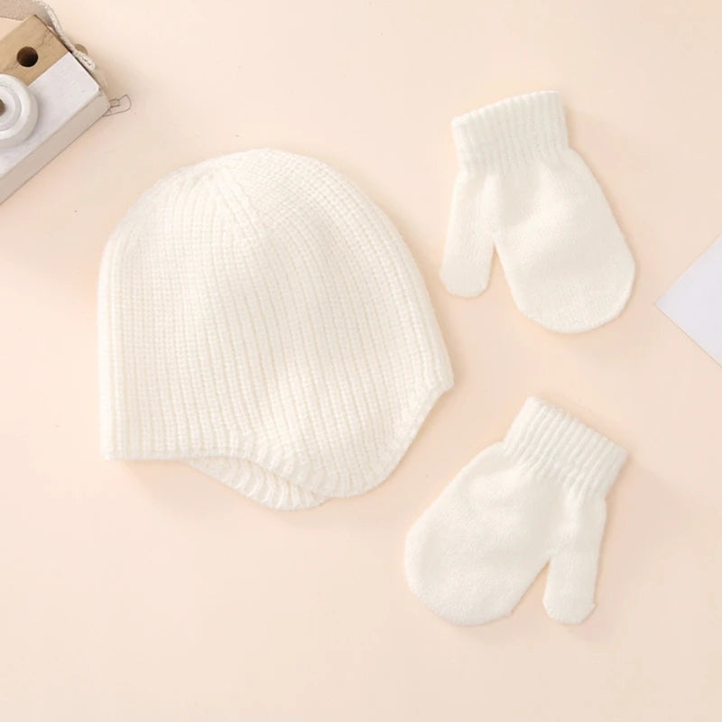 Newborn Beanie Hat Mitten Set